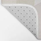 Modern Minimalism White Beige Modern Art Bath Mat Gallery Image 2