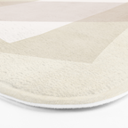 Modern Minimalism White Beige Modern Art Bath Mat Gallery Image 3
