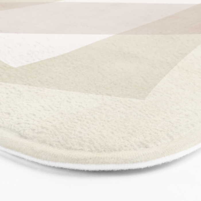 Modern Minimalism White Beige Modern Art Bath Mat Gallery Image 3