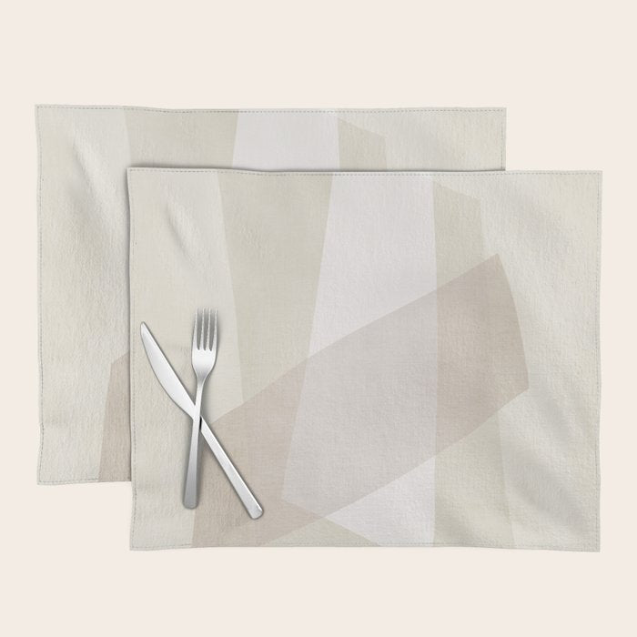Modern Minimalism White Beige Modern Art Placemat Gallery Image 1