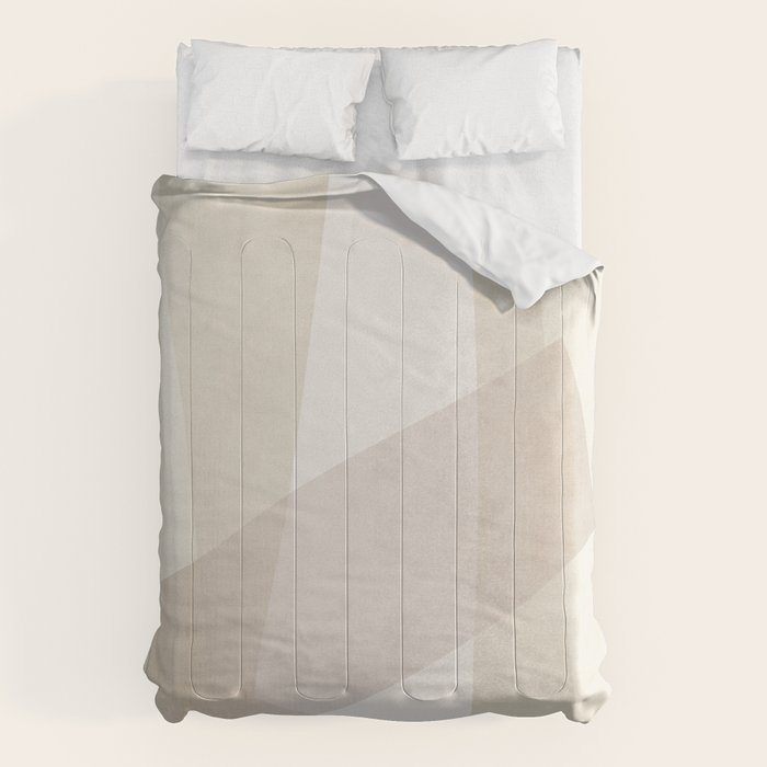 Modern Minimalism White Beige Modern Art Comforter Gallery Image 6