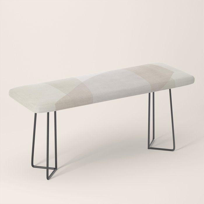 Modern Minimalism White Beige Modern Art Bench Gallery Image 1
