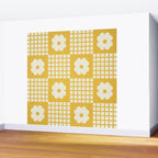 Check and Flowers Wall Mural Gallery Image 2