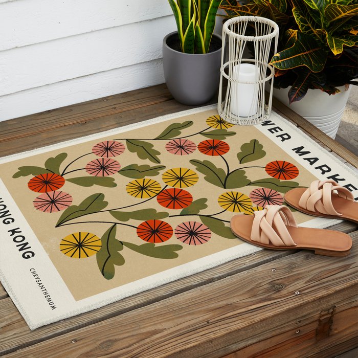 Flower Market No. 9 Outdoor Rug Gallery Image 2