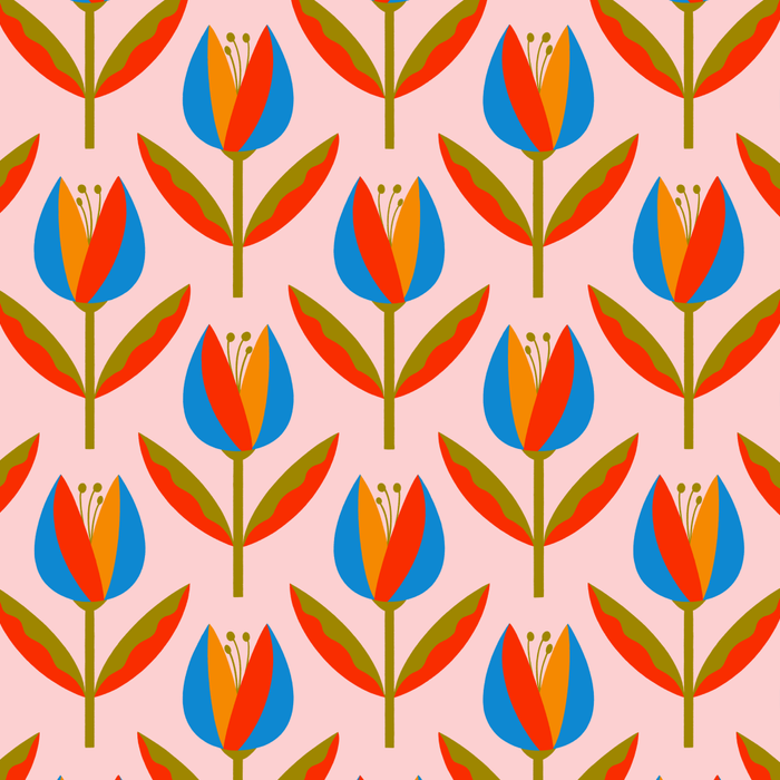 Bohemian Summer Tulips Pattern Coffee Mug Gallery Image 2