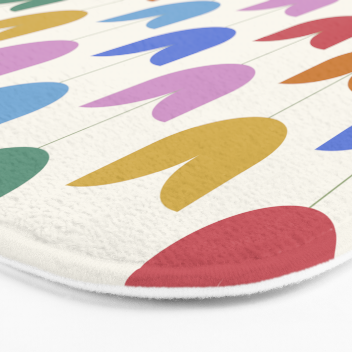 Spring Tulips IX Bright Rainbow Mid Century Flowers Bath Mat Gallery Image 3