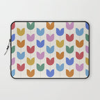 Spring Tulips IX Bright Rainbow Mid Century Flowers Laptop Sleeve Gallery Image 1