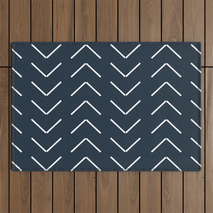 Mudcloth II (Annapolis Blue) Outdoor Rug Gallery Image 1