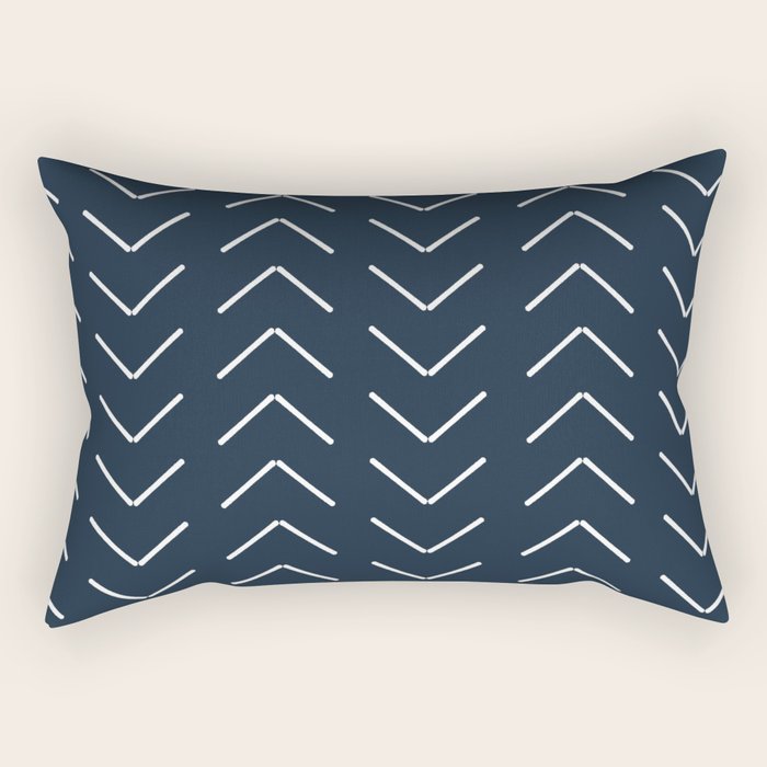 Mudcloth II (Annapolis Blue) Rectangular Pillow Gallery Image 1