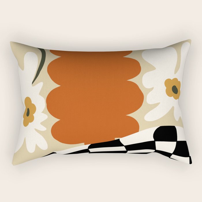 Vintage matisse floral check  Rectangular Pillow Gallery Image 1
