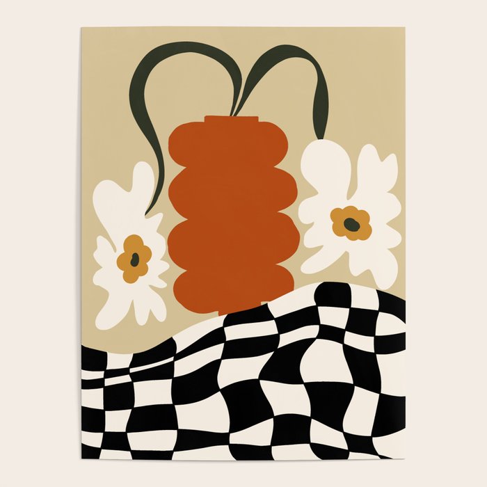Vintage matisse floral check  Poster Gallery Image 4