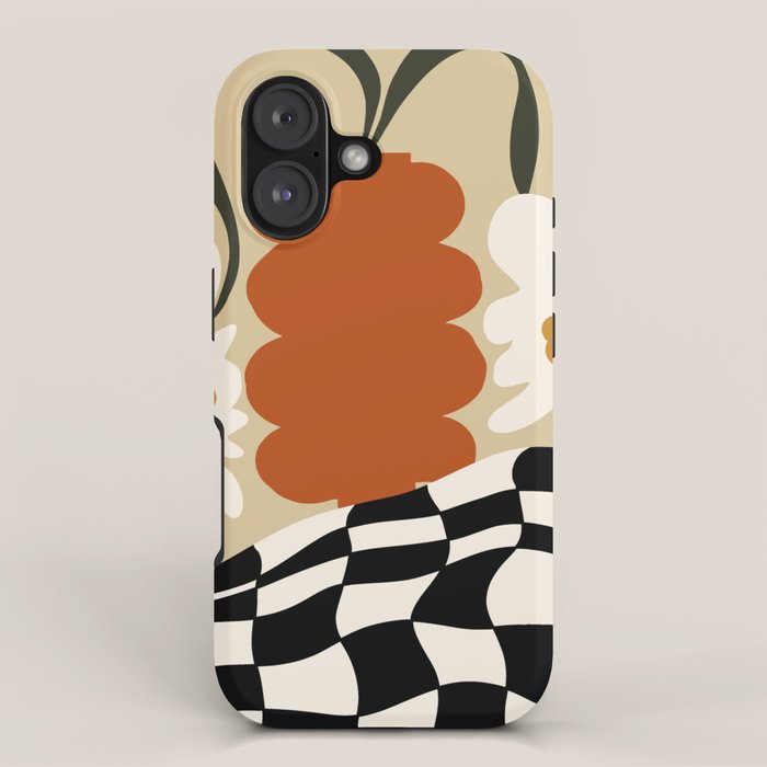 Vintage matisse floral check  iPhone Case Gallery Image 1