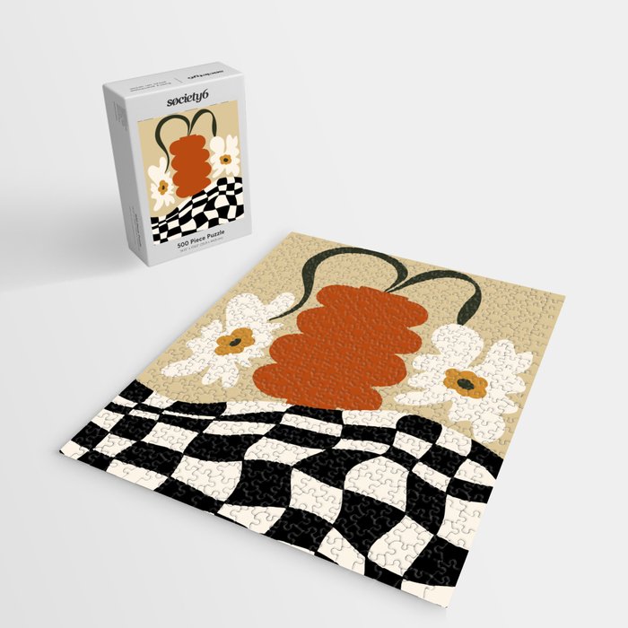 Vintage matisse floral check  Jigsaw Puzzle Gallery Image 2