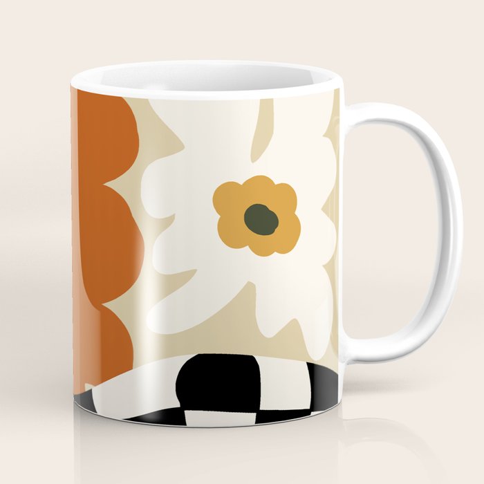Vintage matisse floral check  Coffee Mug Gallery Image 1