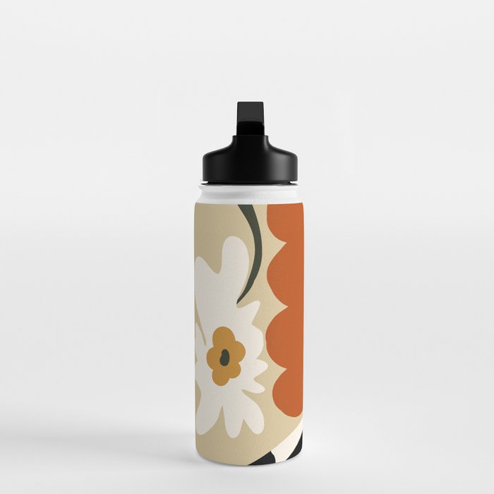 Vintage matisse floral check  Water Bottle Gallery Image 3