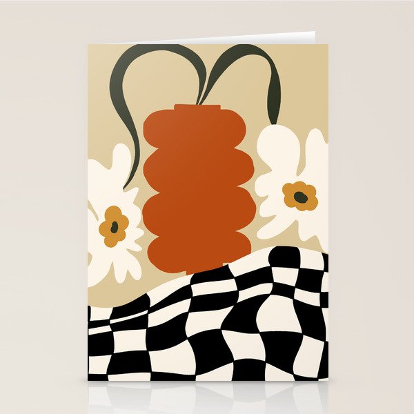 Vintage matisse floral check  Stationery Card Gallery Image 1
