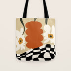 Vintage matisse floral check  Tote Bag Gallery Image 1