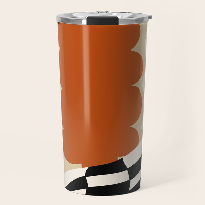 Vintage matisse floral check  Travel Mug Gallery Image 1