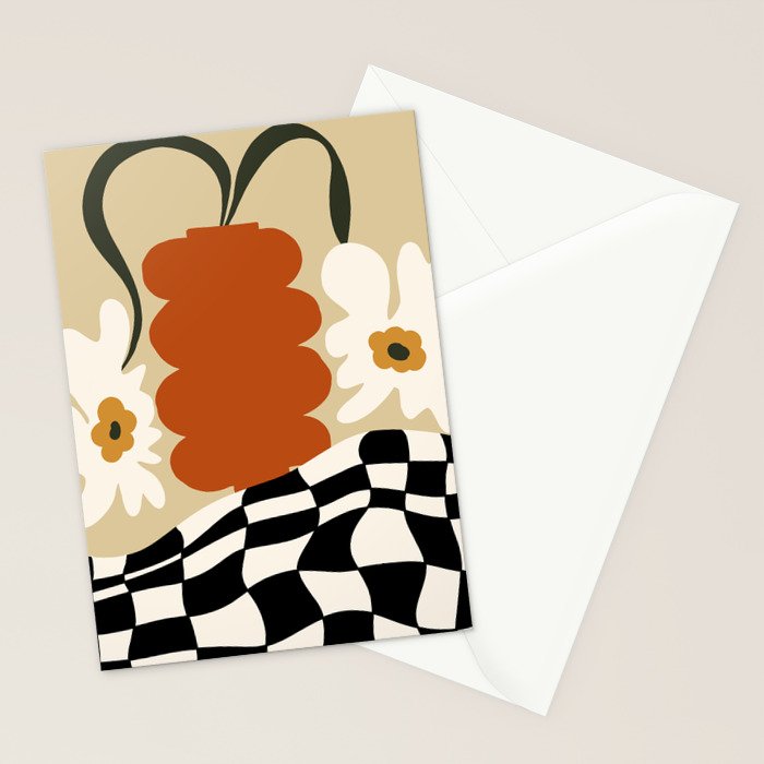 Vintage matisse floral check  Stationery Card Gallery Image 2