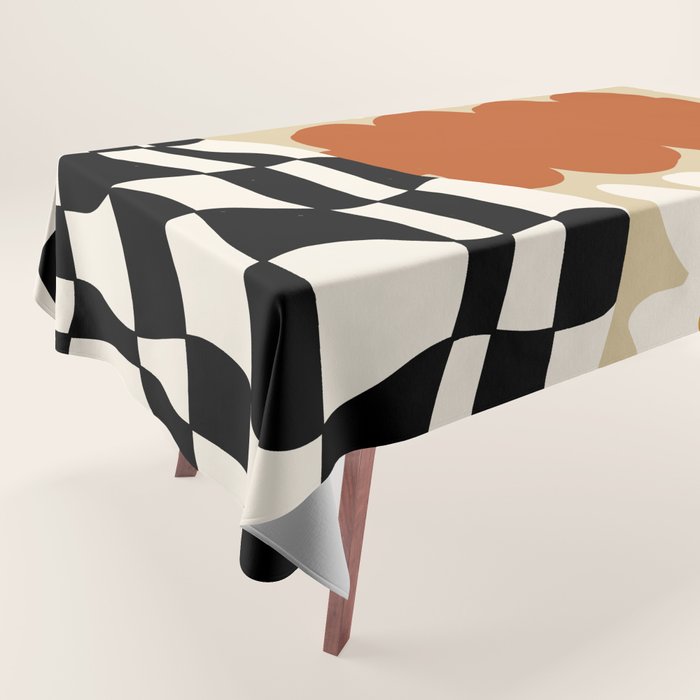 Vintage matisse floral check  Tablecloth Gallery Image 1