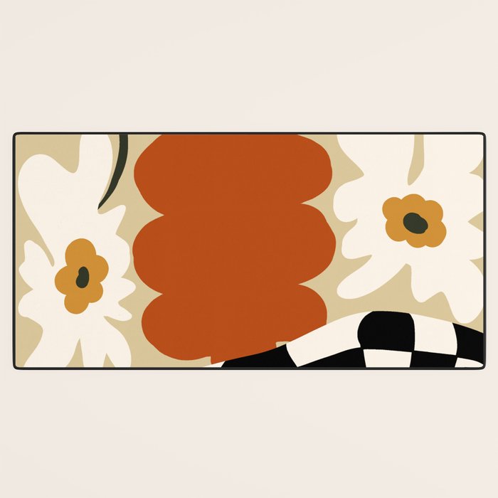 Vintage matisse floral check  Desk Mat Gallery Image 3