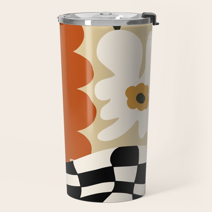 Vintage matisse floral check  Travel Mug Gallery Image 2