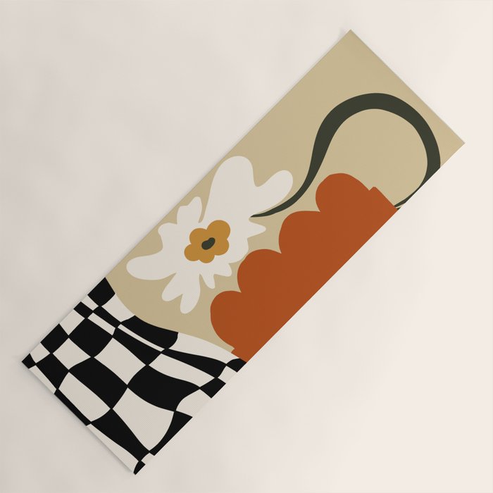 Vintage matisse floral check  Yoga Mat Gallery Image 1