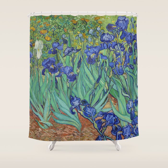 Iris (1889) by Vincent Van Gogh. Original from the J. Paul Getty Museum. Shower Curtain Gallery Image 1