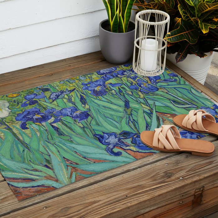 Iris (1889) by Vincent Van Gogh. Original from the J. Paul Getty Museum. Outdoor Rug Gallery Image 2