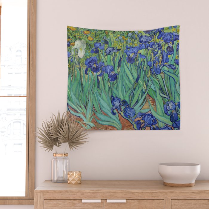 Iris (1889) by Vincent Van Gogh. Original from the J. Paul Getty Museum. Wall Tapestry Gallery Image 2