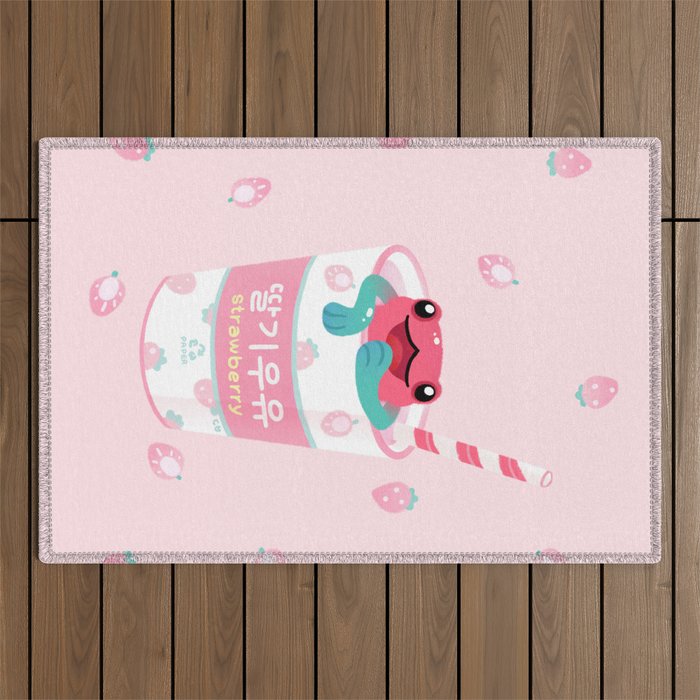 Strawberry poison milk 2 Outdoor Rug Gallery Image 1
