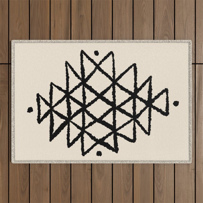 Line Art Berber - black Outdoor Rug Gallery Image 1