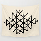 Line Art Berber - black Wall Tapestry Gallery Image 4
