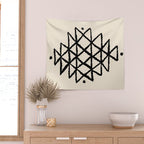 Line Art Berber - black Wall Tapestry Gallery Image 2