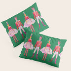 Nutcracker Ballet - Candy Cane Green Pillow Sham Gallery Image 3
