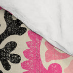 Folk Art Mandala - black, pink, and cream Comforter Gallery Image 4
