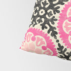 Folk Art Mandala - black, pink, and cream Pillow Sham Gallery Image 4