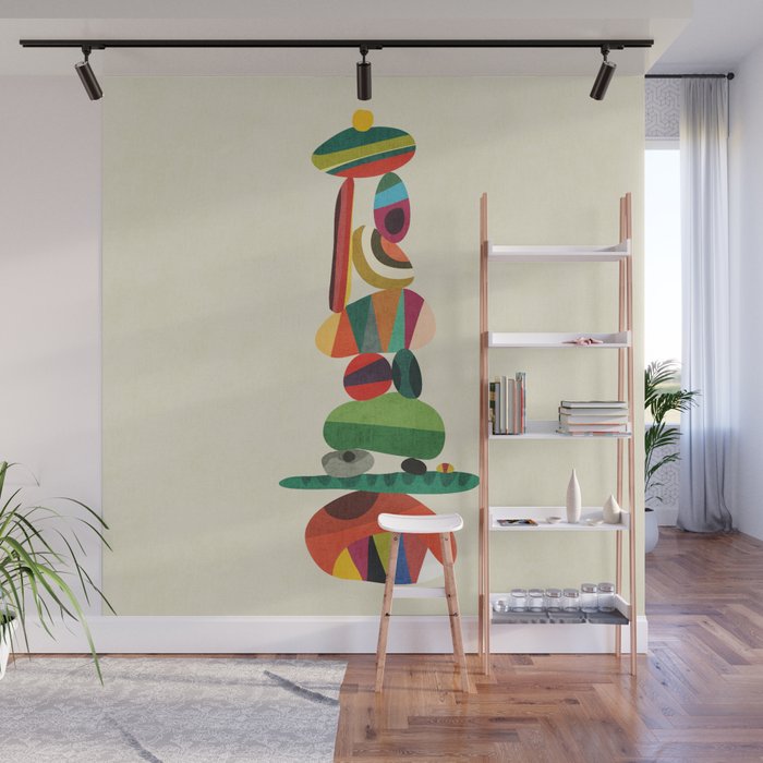Totem - balanced pebbles Wall Mural Gallery Image 1