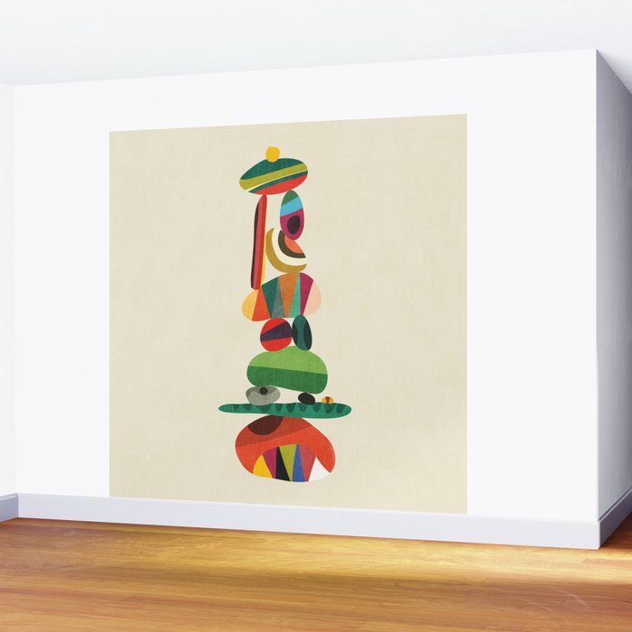 Totem - balanced pebbles Wall Mural Gallery Image 2