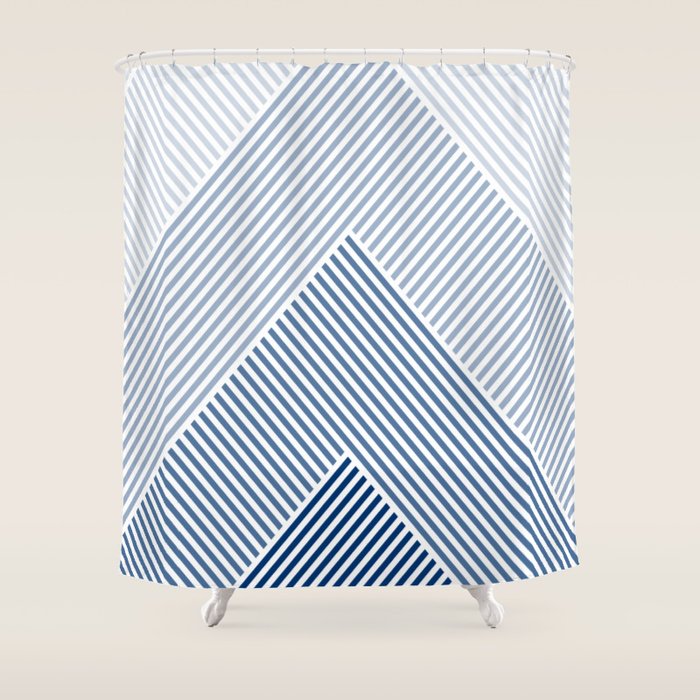 Blue Shades Lines  Shower Curtain Gallery Image 1