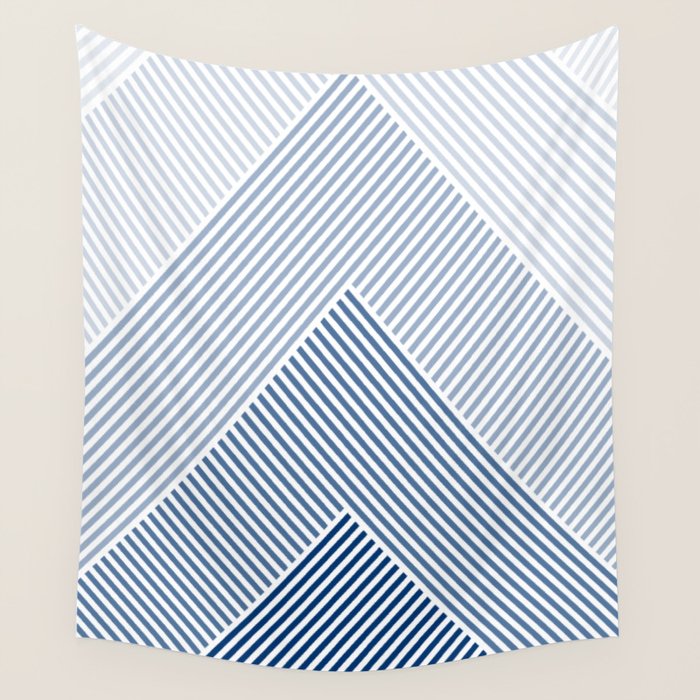 Blue Shades Lines  Wall Tapestry Gallery Image 4