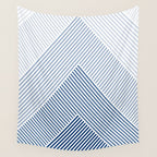 Blue Shades Lines  Wall Tapestry Gallery Image 4