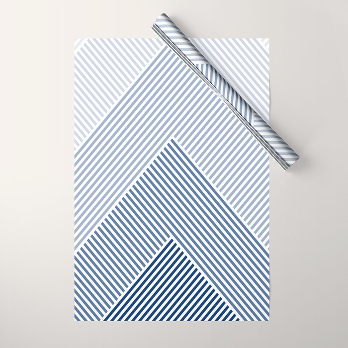 Blue Shades Lines  Wrapping Paper Gallery Image 1
