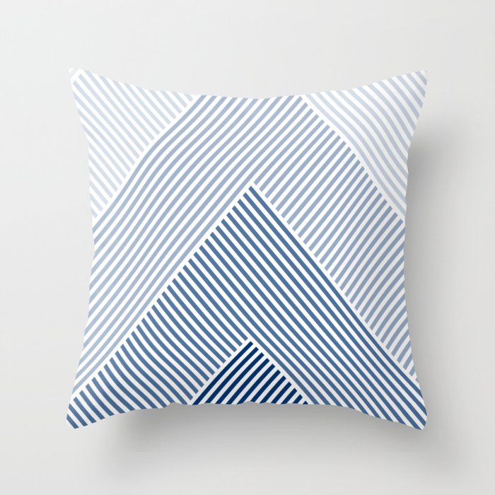 Blue Shades Lines  Throw Pillow Gallery Image 6