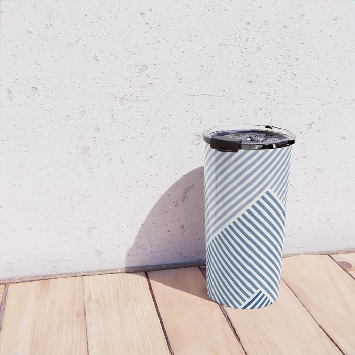 Blue Shades Lines  Travel Mug Gallery Image 4