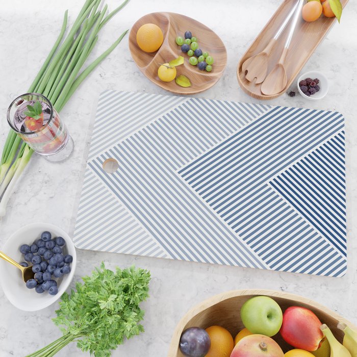 Blue Shades Lines  Cutting Board Gallery Image 2