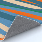 Terzo Stripes Vertical Abstract Pattern Blue Orange Green Beige Rug Gallery Image 4