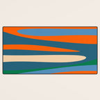 Terzo Stripes Vertical Abstract Pattern Blue Orange Green Beige Desk Mat Gallery Image 3