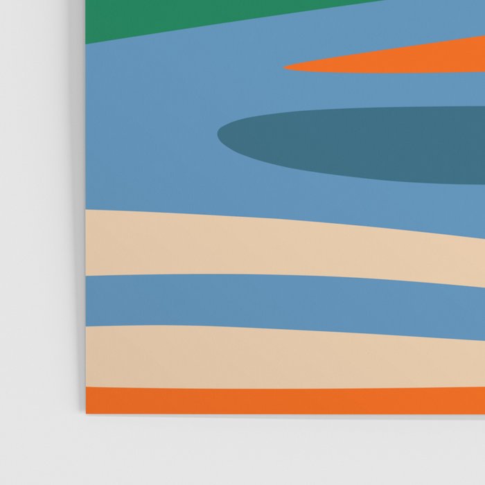 Terzo Stripes Vertical Abstract Pattern Blue Orange Green Beige Poster Gallery Image 3