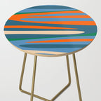 Terzo Stripes Vertical Abstract Pattern Blue Orange Green Beige Side Table Gallery Image 2